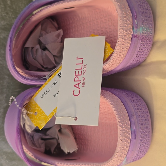 Capelli of New York Lavender Unicorn Kids Slip On Clogs Size 2 New - Picture 6 of 7